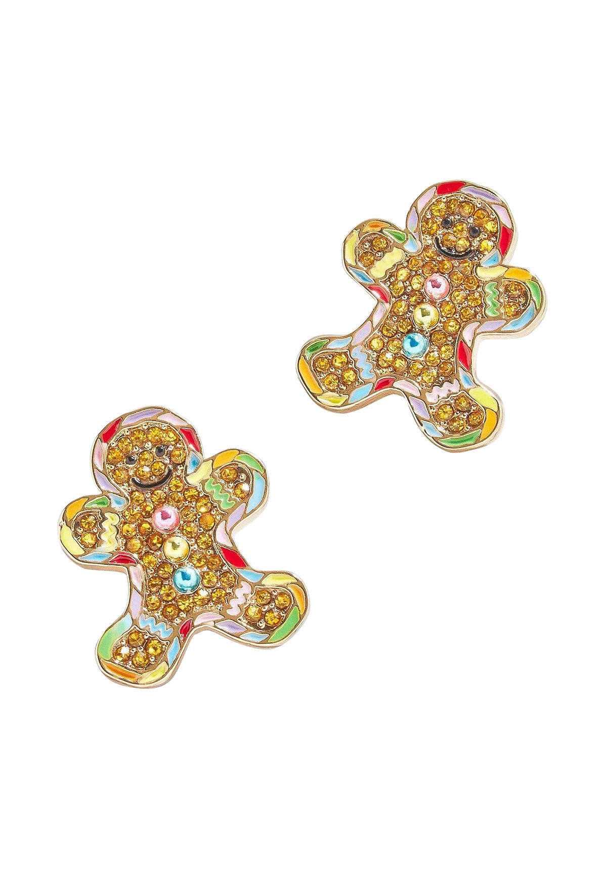 Cute Gingerbread Man Stud Earrings