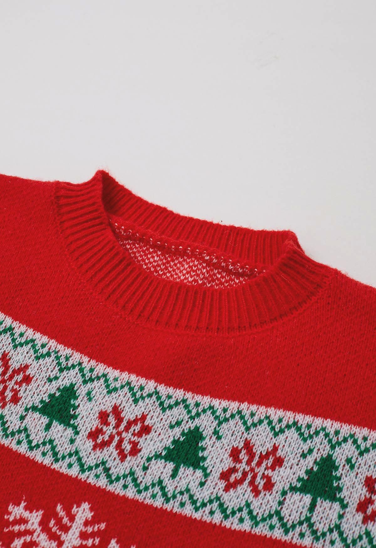 Christmas Element Oversized Rib Knit Sweater