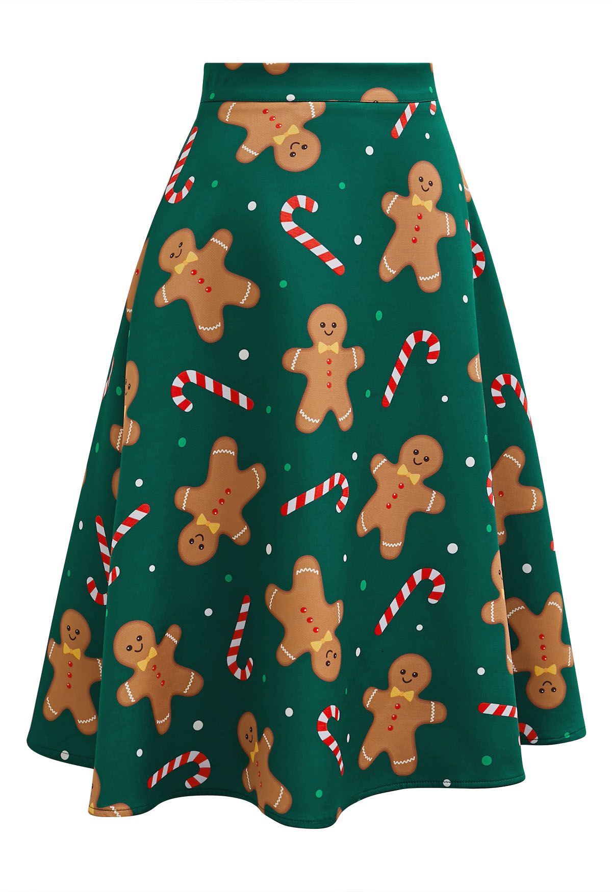 Sweet Treats Gingerbread Flare Midi Skirt