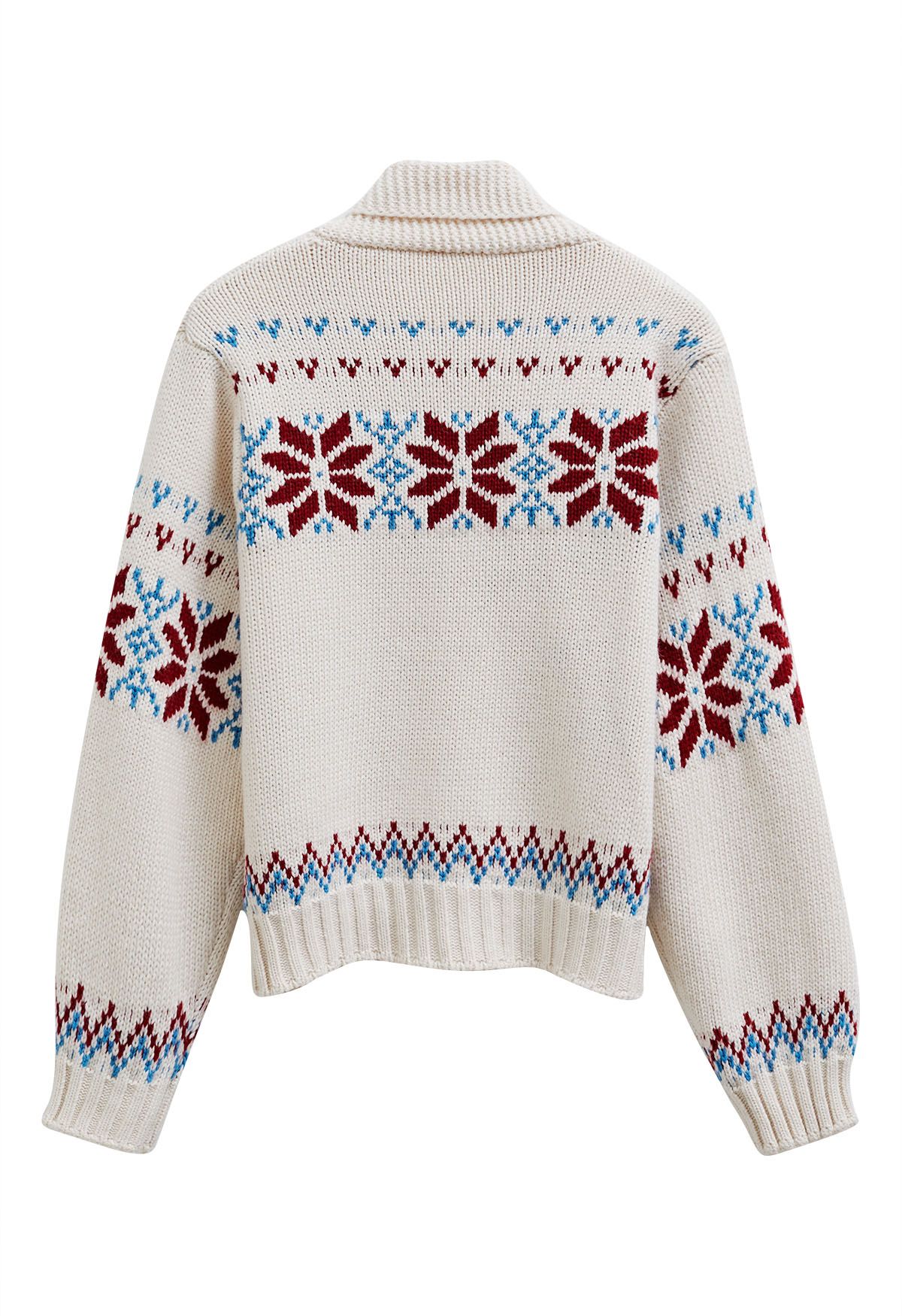 Lucky Elk Fair Isle Button Knit Cardigan