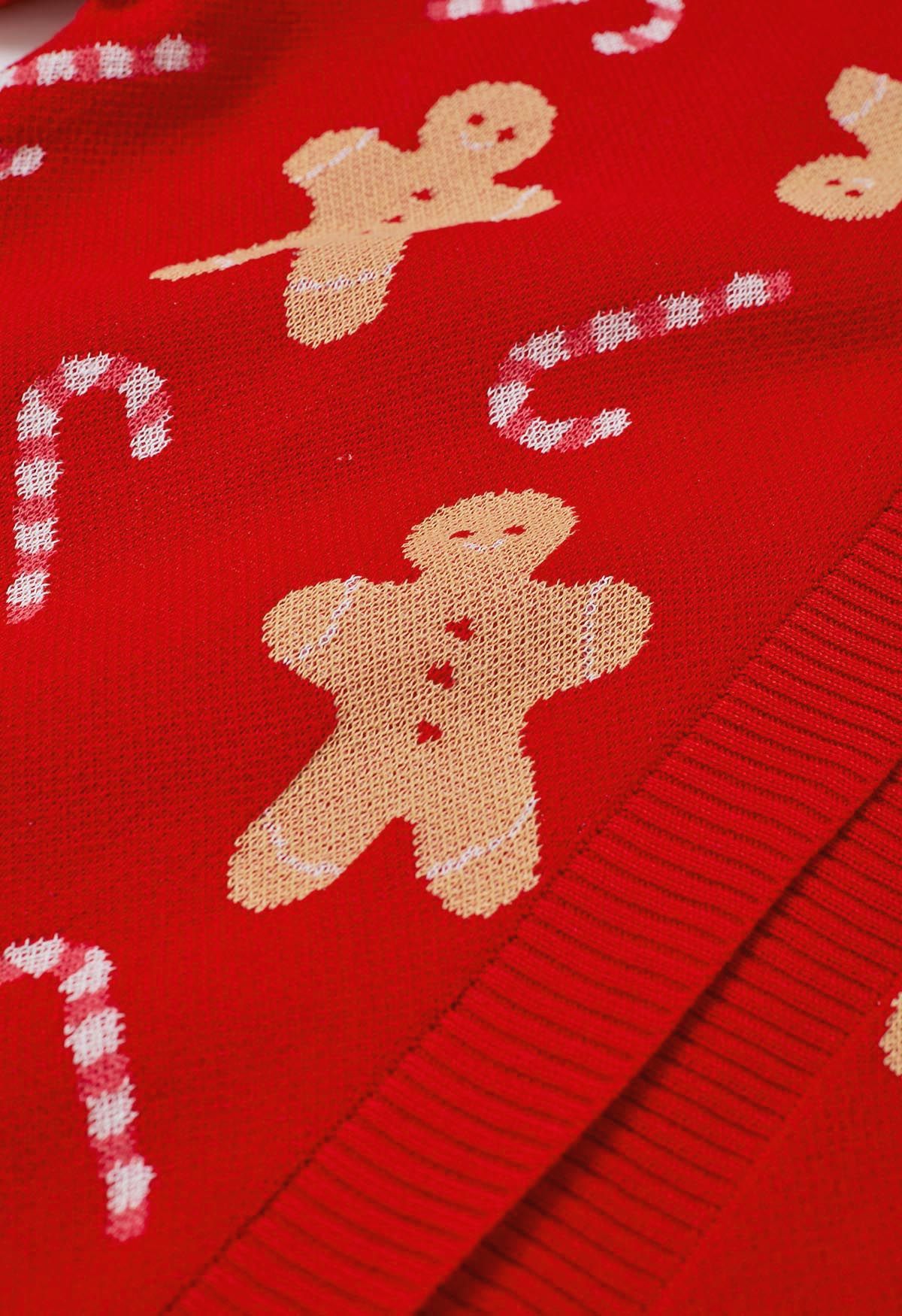 Merry Gingerbread Man Knit Cardigan