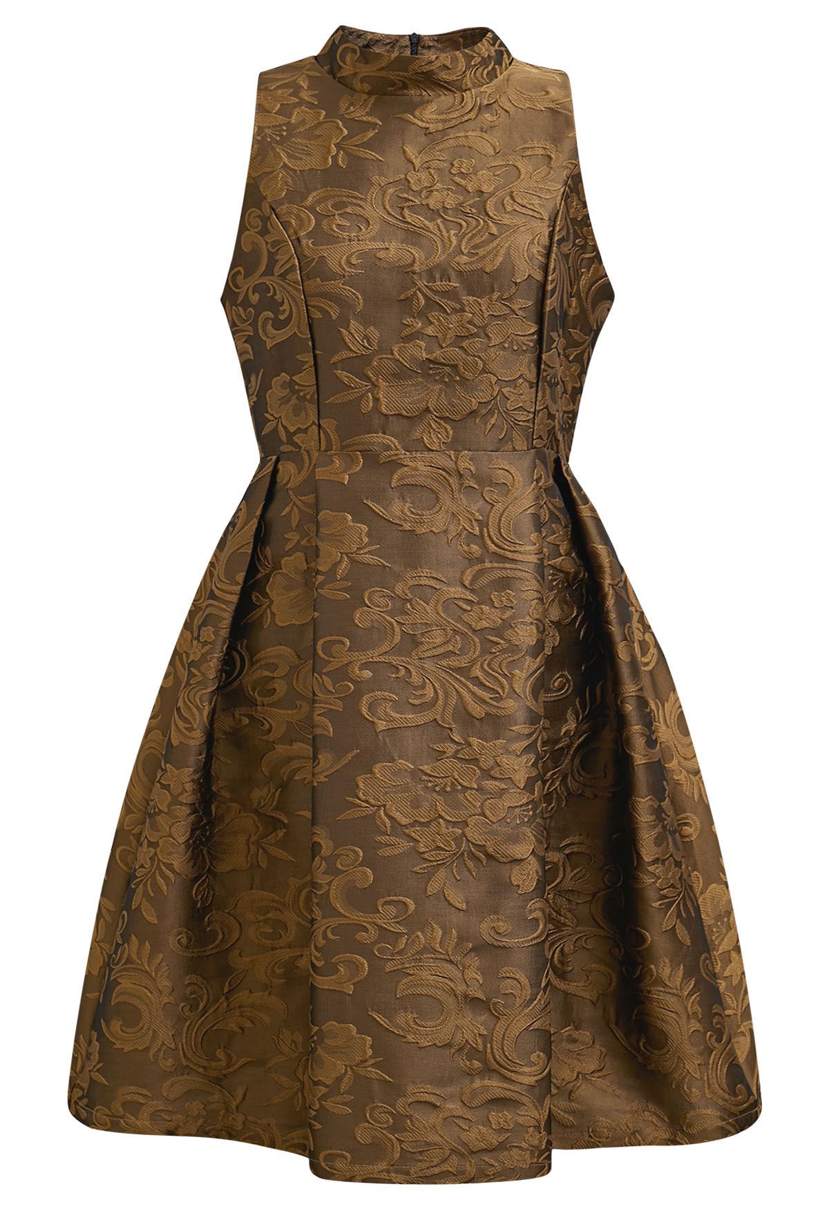 Splendid Floral Jacquard Sleeveless Dress in Bronze