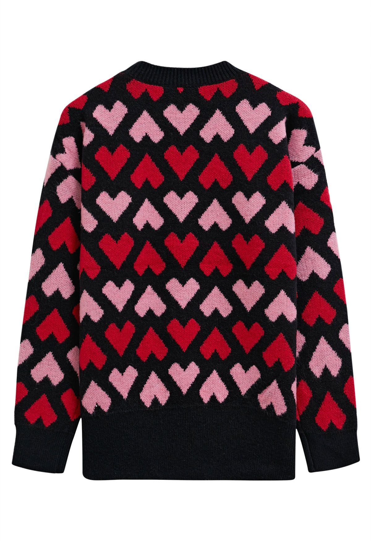 Endless Love Crew Neck Knit Sweater in Black