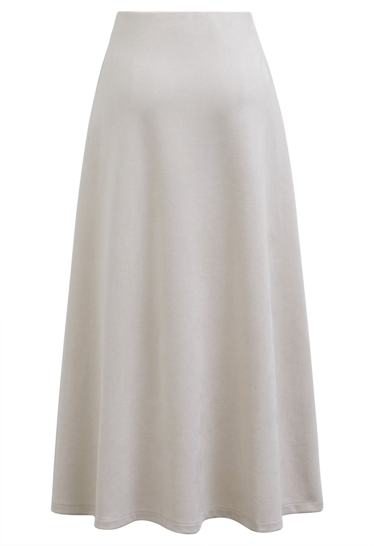 Minimalist Aesthetic A-Line Midi Skirt in Ivory