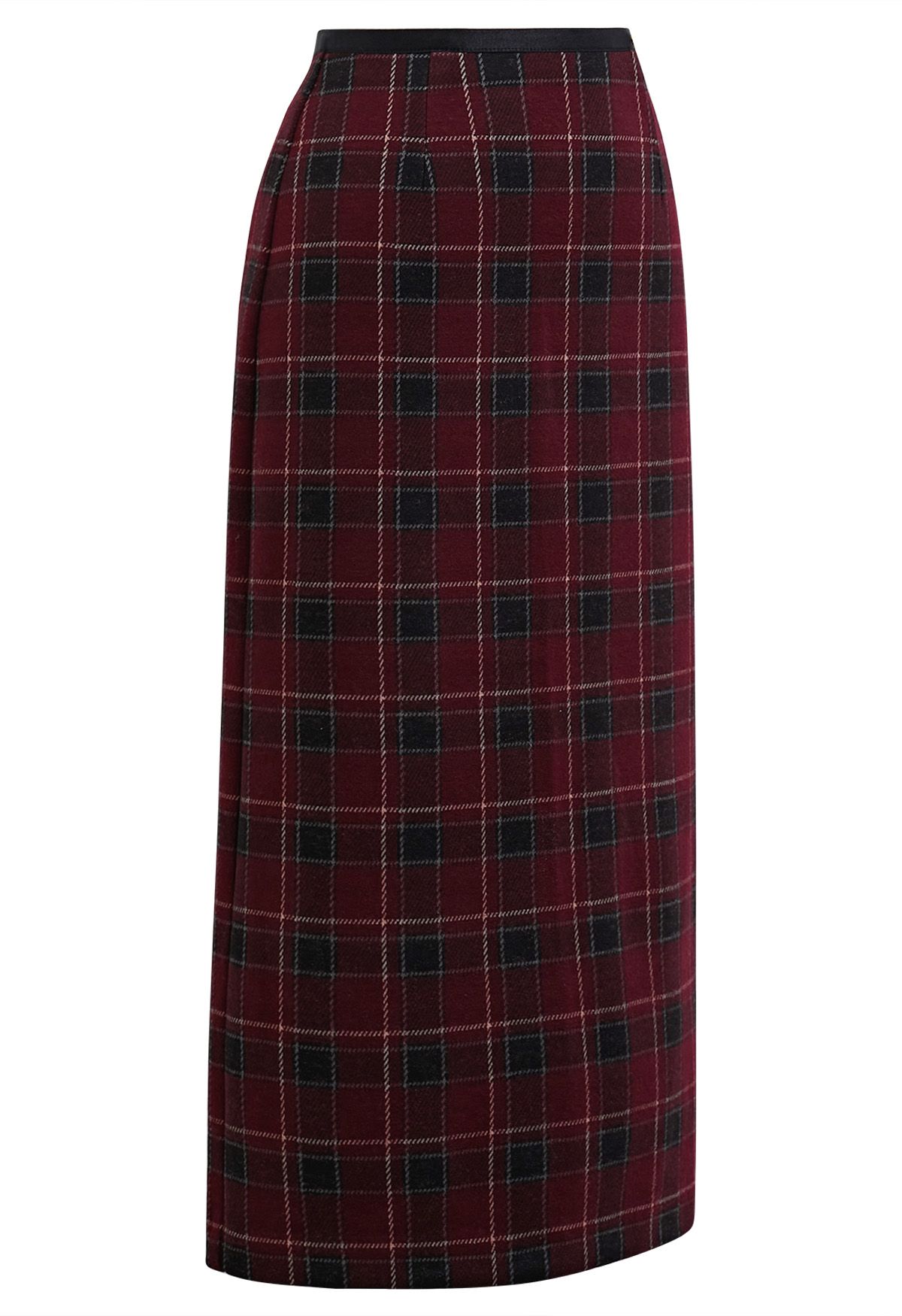 Effortlessly Stylish Plaid Pencil Midi Skirt