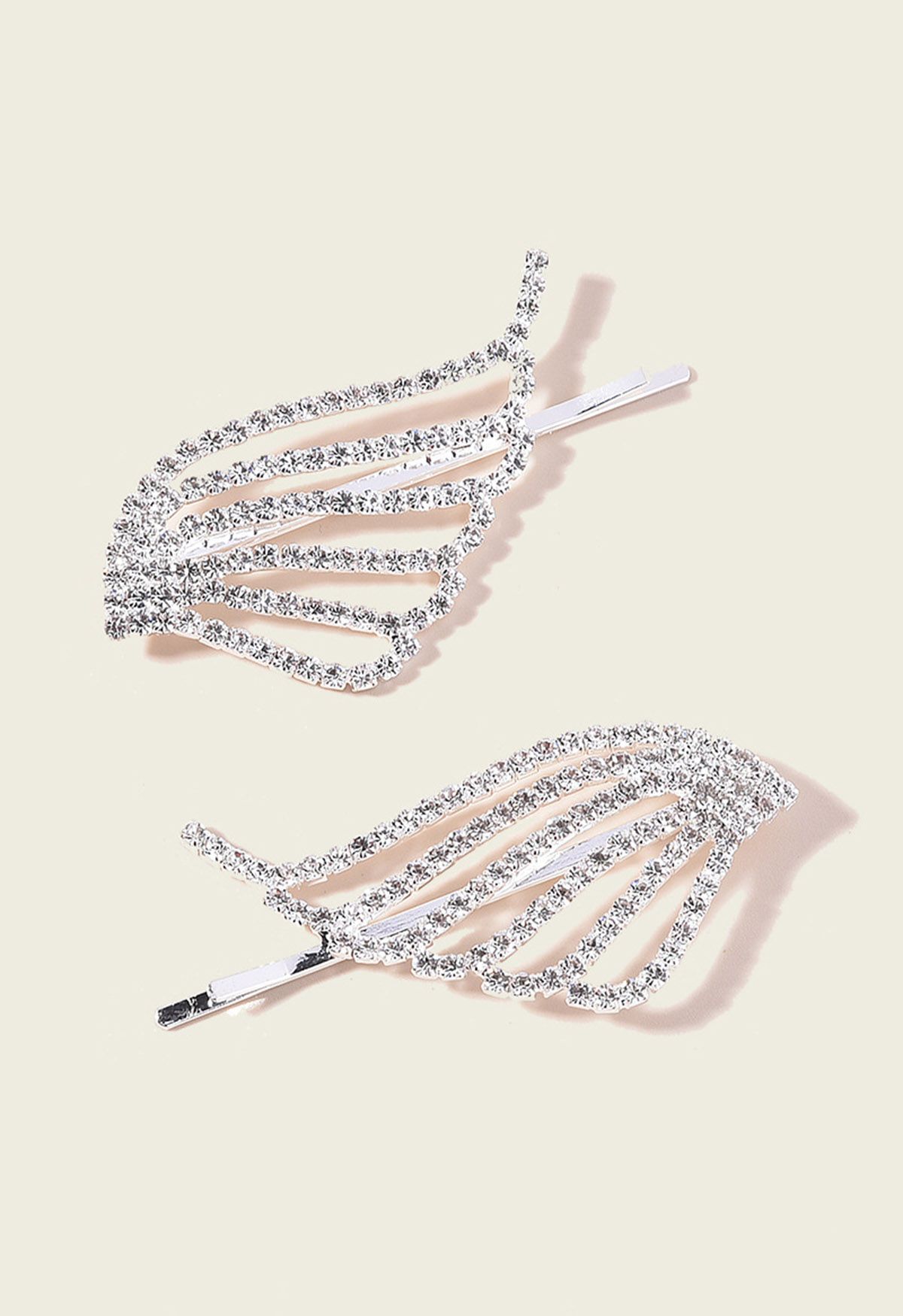 2-Pack Crystal Wing Bobby Pins