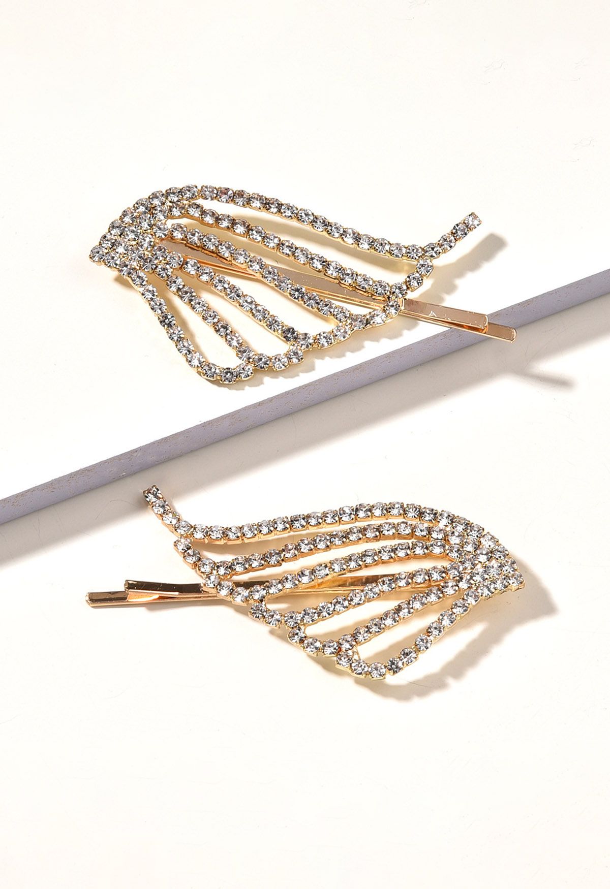 2-Pack Crystal Wing Bobby Pins