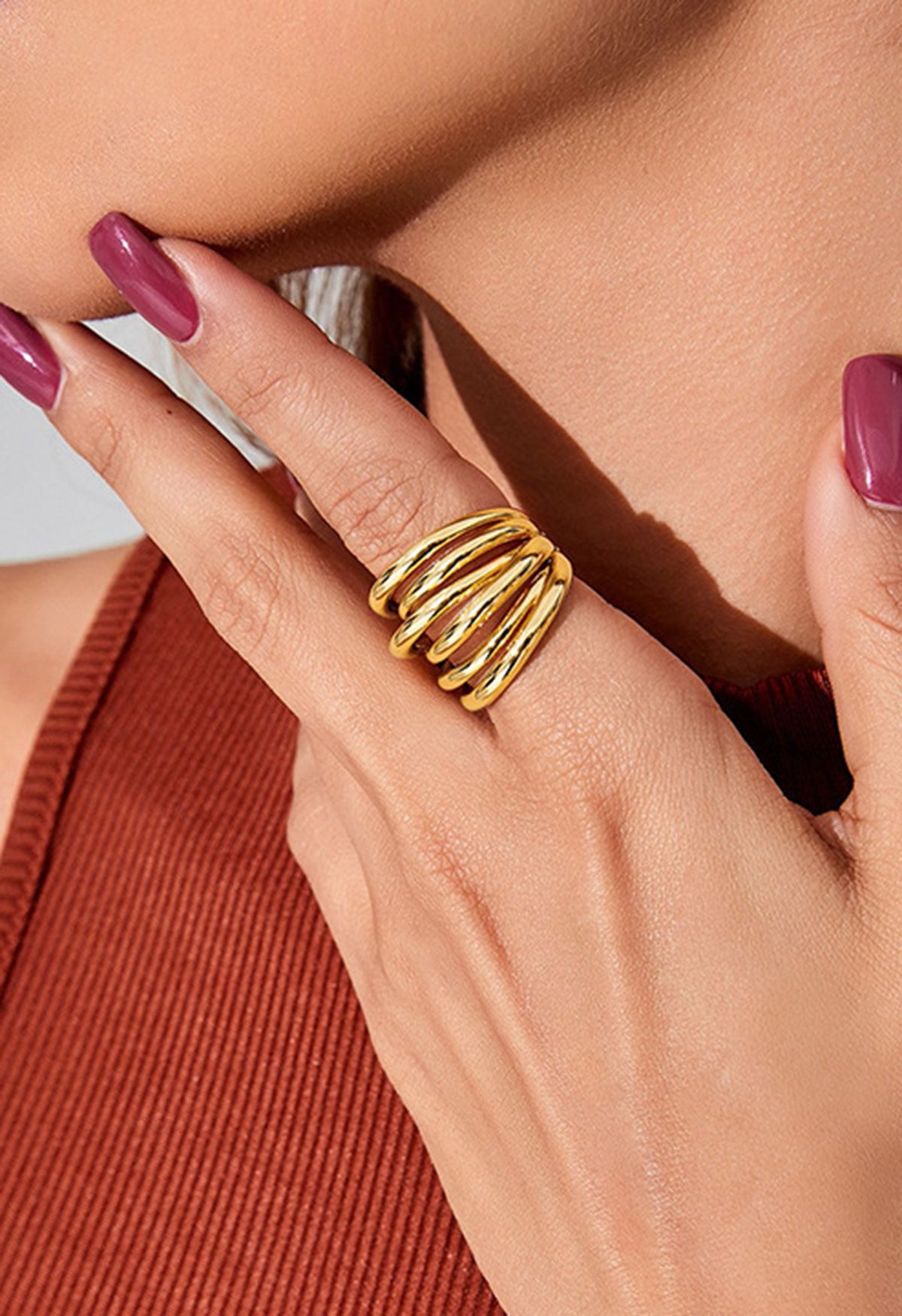 Retro Multi-Layered Open Ring