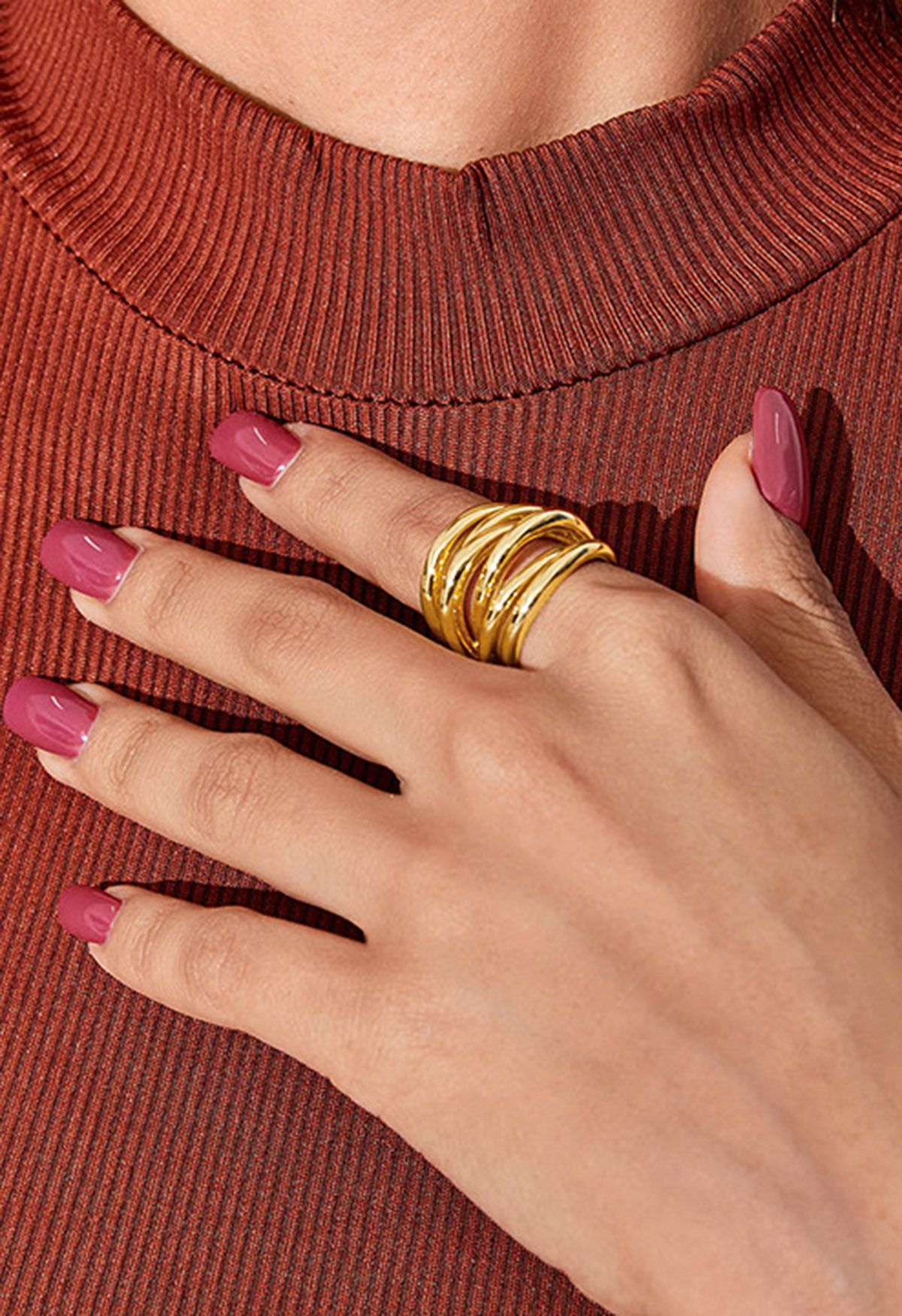 Retro Multi-Layered Open Ring