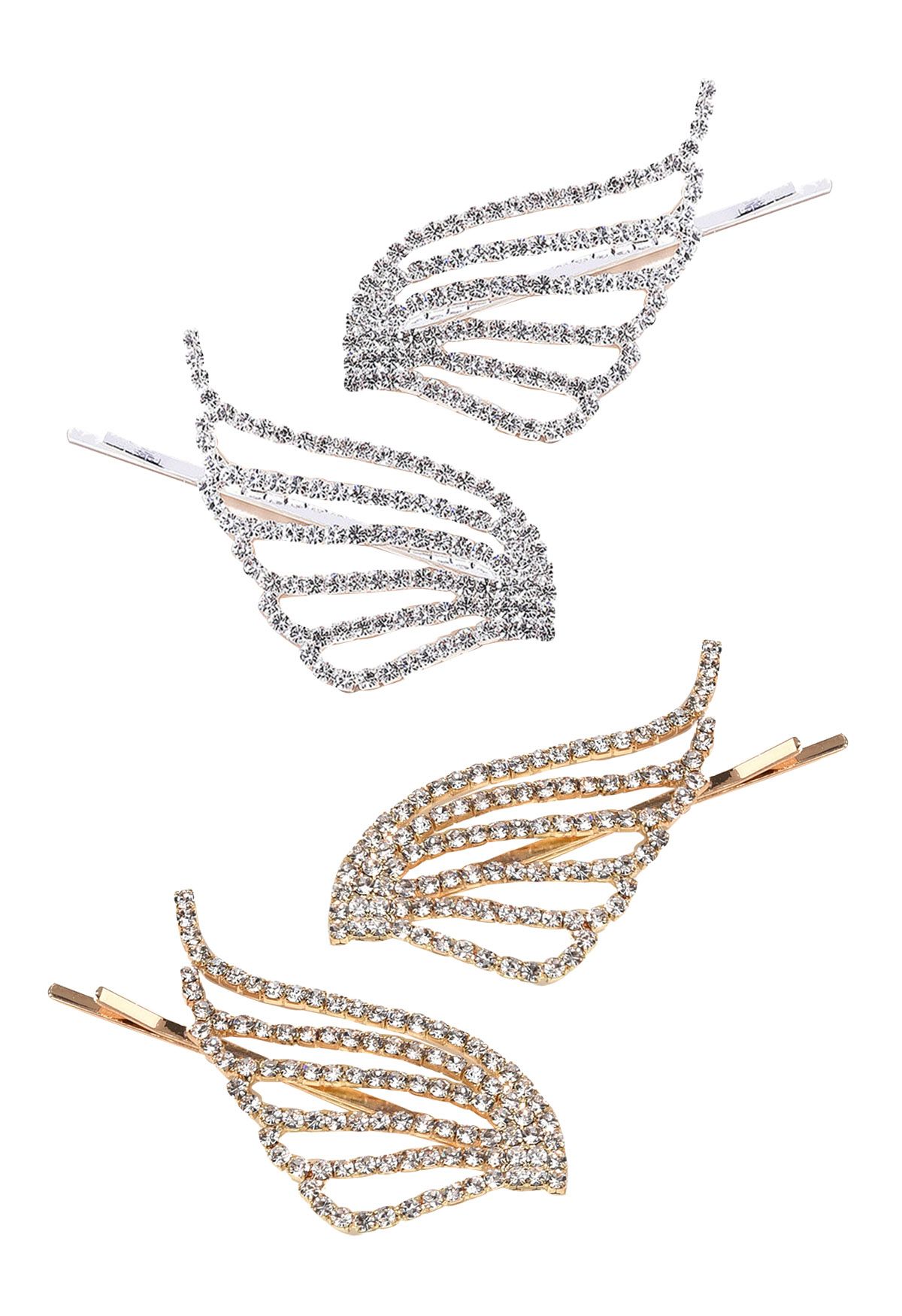 2-Pack Crystal Wing Bobby Pins