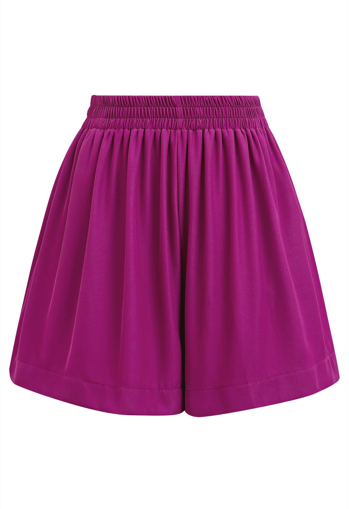 Chill Vibes Side Pockets Shorts in Magenta