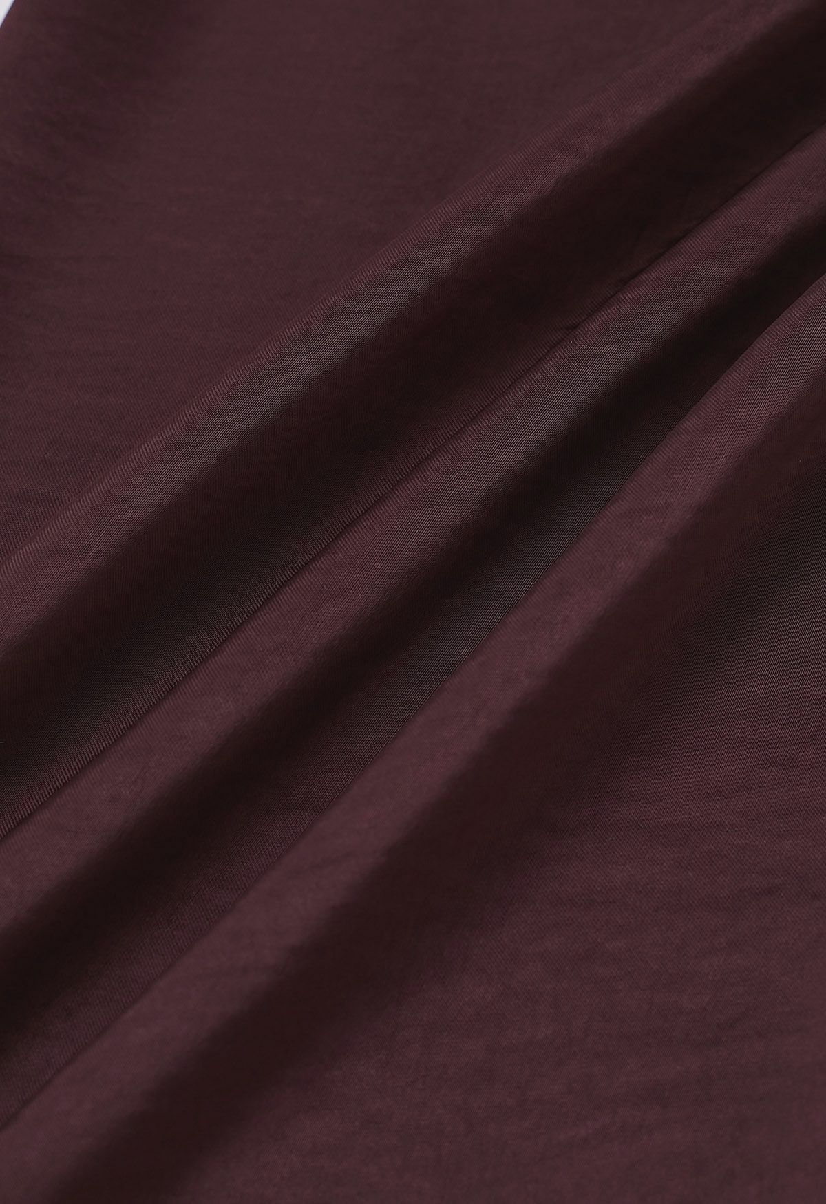 Smooth Satin Pull-On Pants in Burgundy