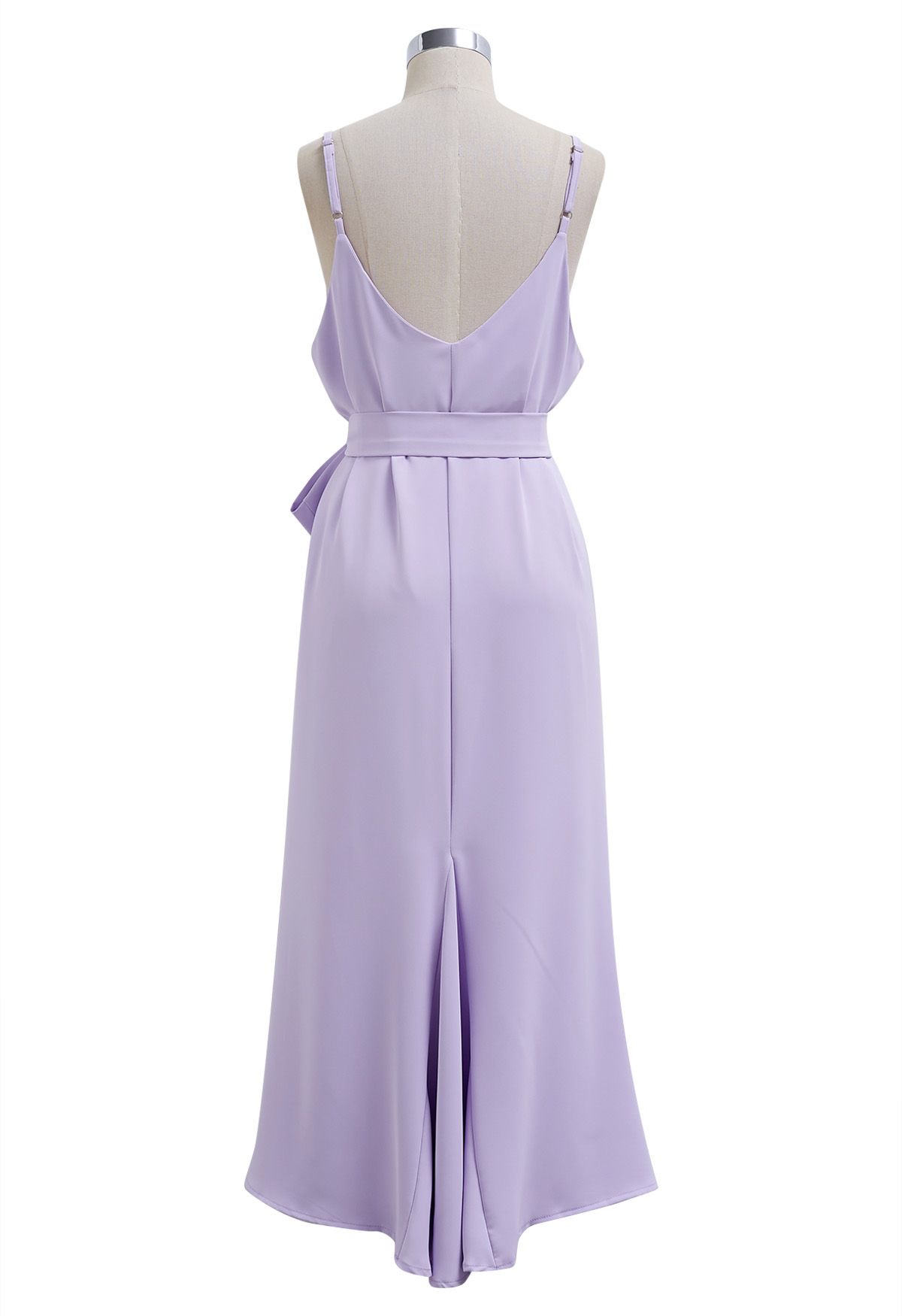 Plain Color Frilling Hem Cami Dress in Lilac