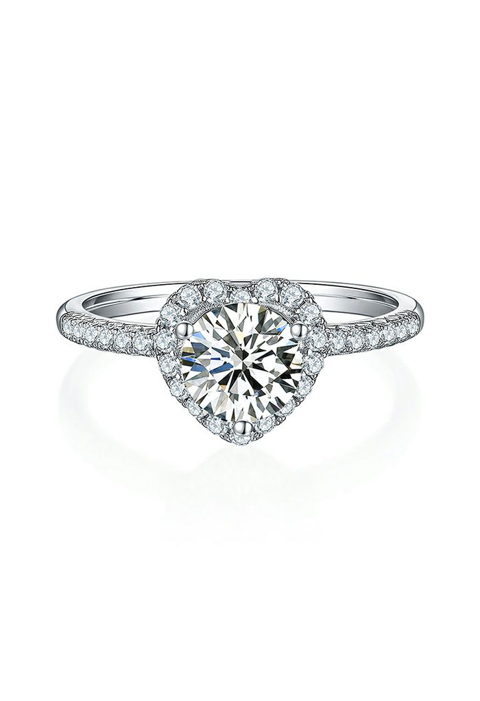 Heart Shape Moissanite Diamond Ring