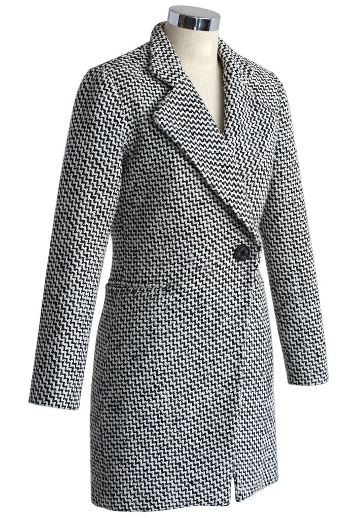 Classy Double Breasted Tweed Coat - Retro, Indie and Unique Fashion