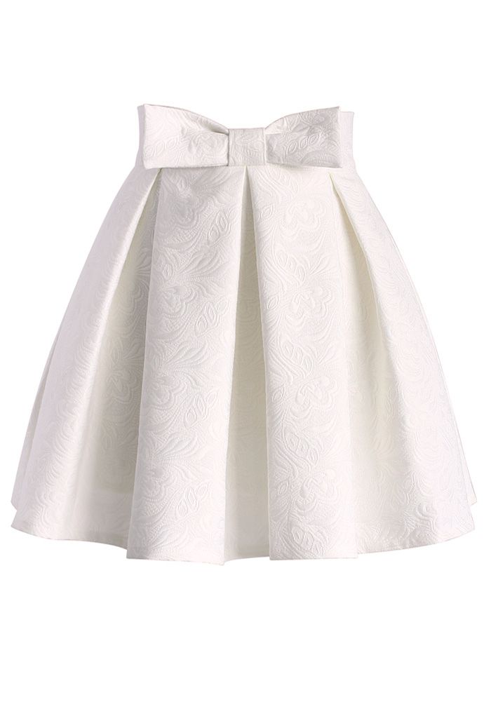 Sweet Your Heart Jacquard Skirt in Ivory