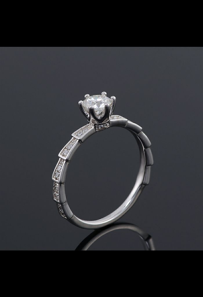 Segmented Moissanite Diamond Ring