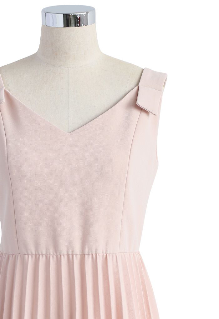 Felicity Comes Around Pleated Cami Dress in Pink 