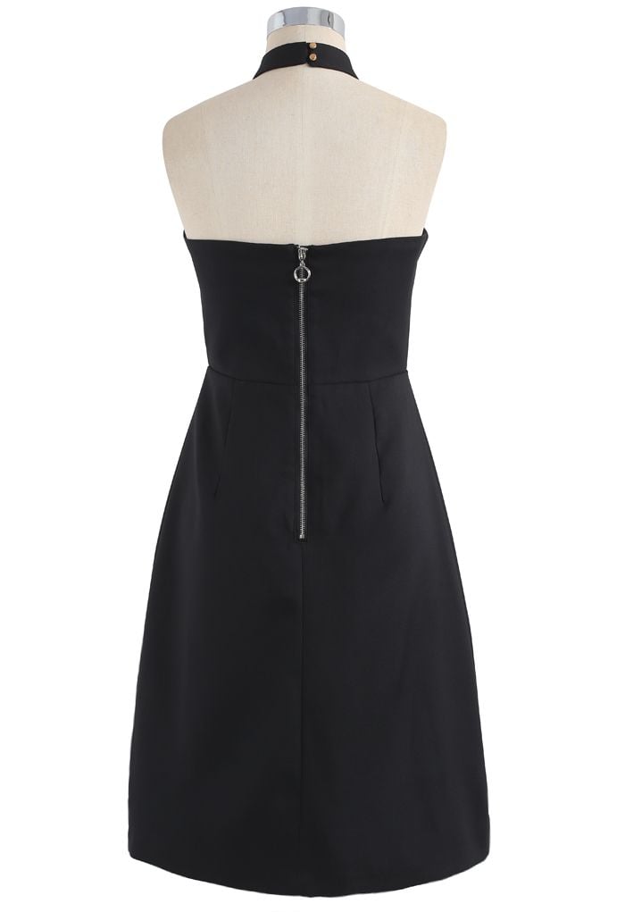 Latest Infatuation Halter Neck Dress in Black  