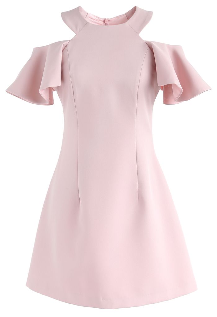 Twirling Into the Weekend Cold-Shoulder Dress in Pink