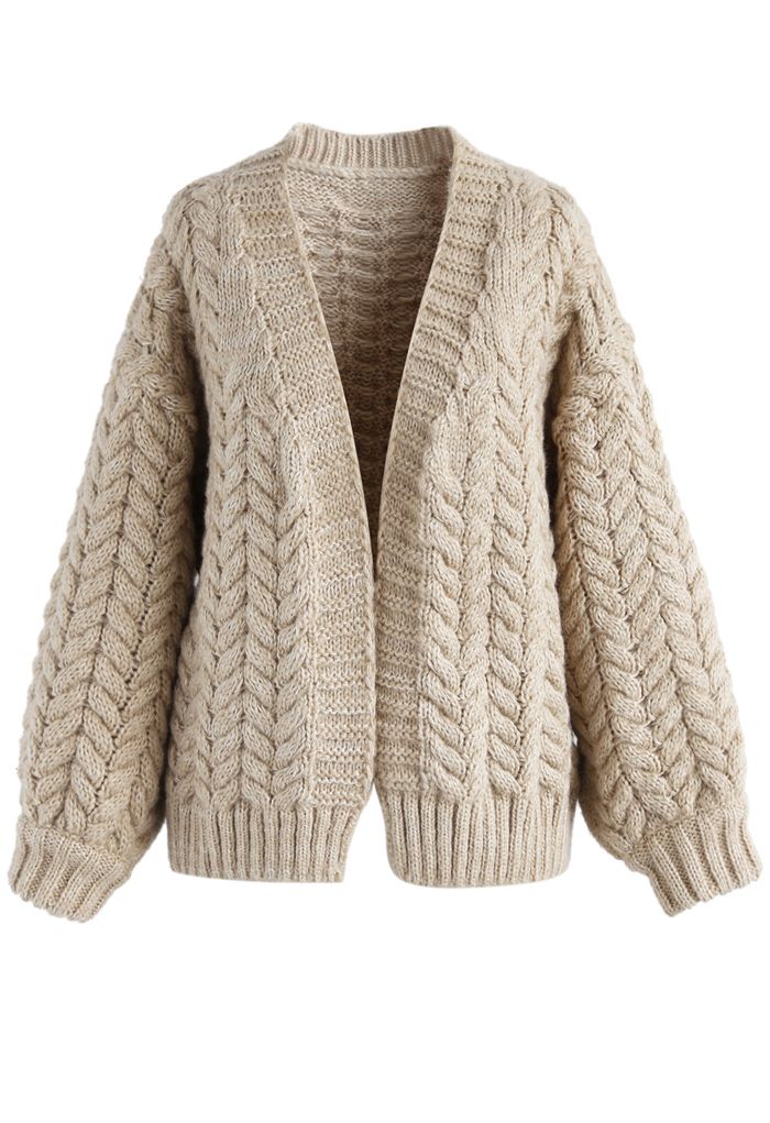 Nice to Knit You Chunky Cardigan in Sand