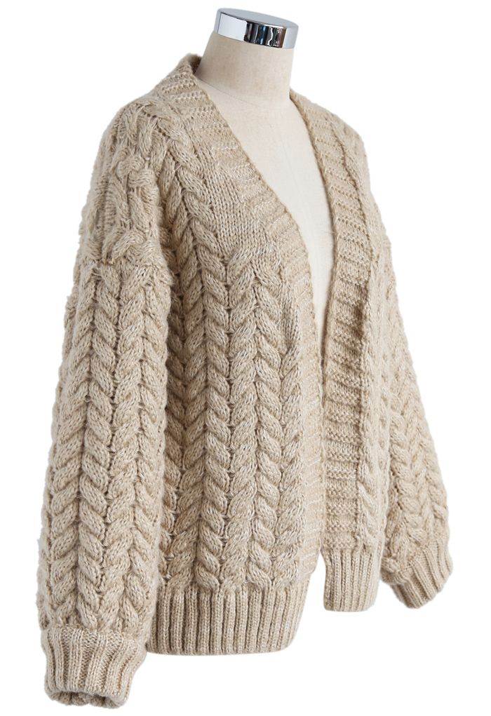 Nice to Knit You Chunky Cardigan in Sand