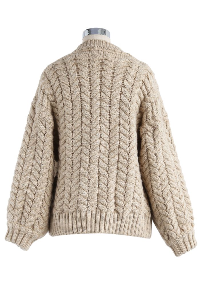 Nice to Knit You Chunky Cardigan in Sand