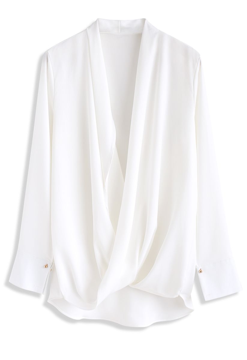 Hit The Spot Wrap Top in White