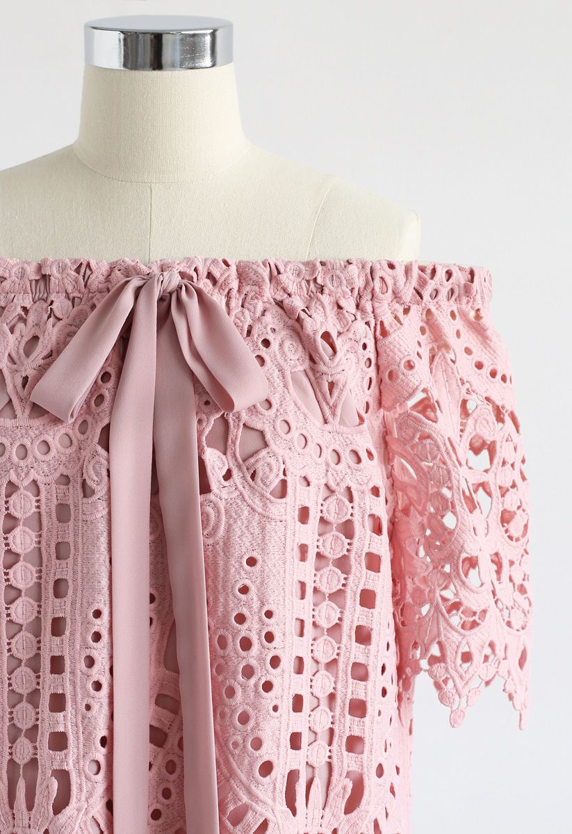 Dream A Little Dream Crochet Top in Pink