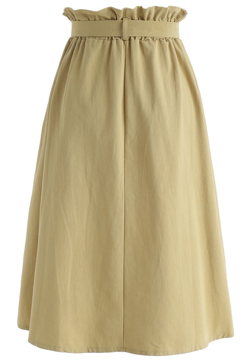 Truly Essential A-Line Midi Skirt in Mustard