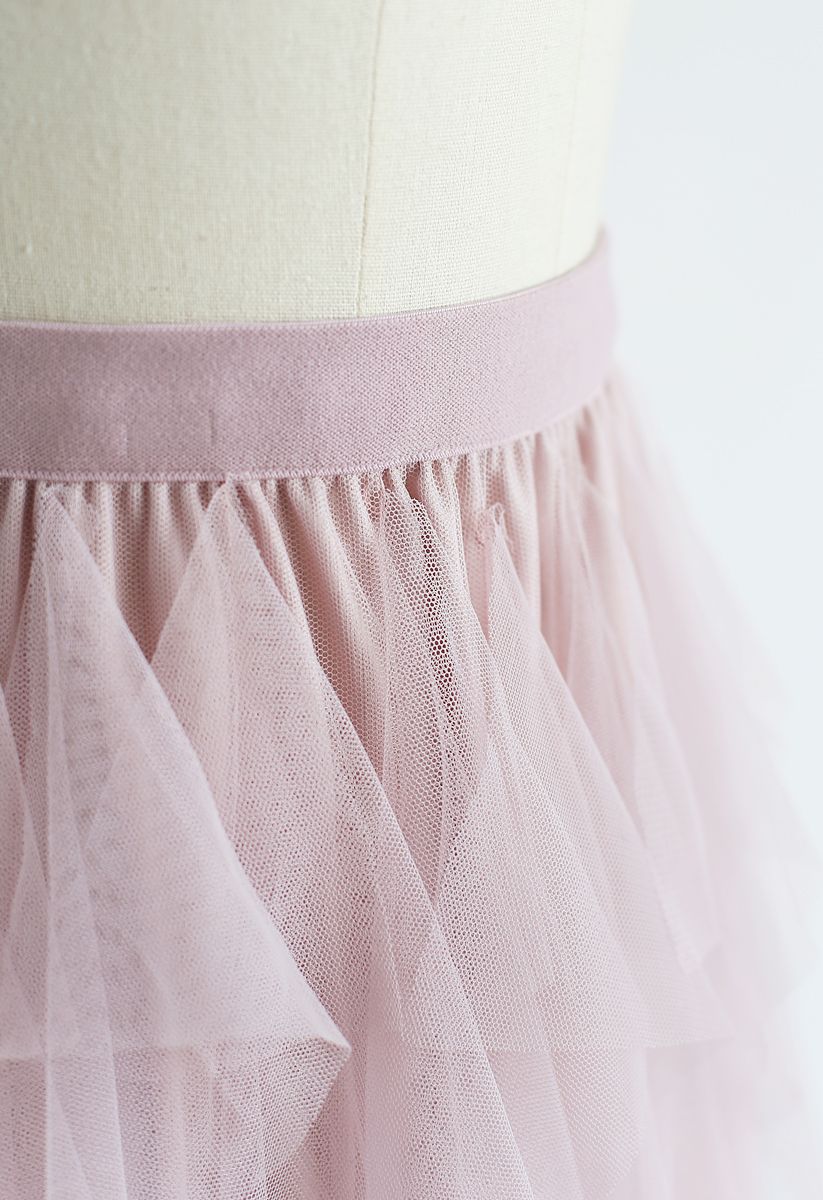 The Clever Illusions Mesh Skirt in Pink