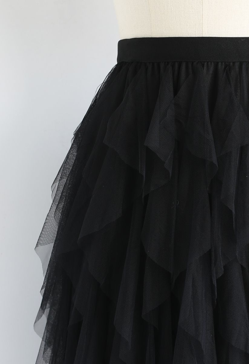 The Clever Illusions Mesh Skirt in Black - Retro, Indie and Unique Fashion