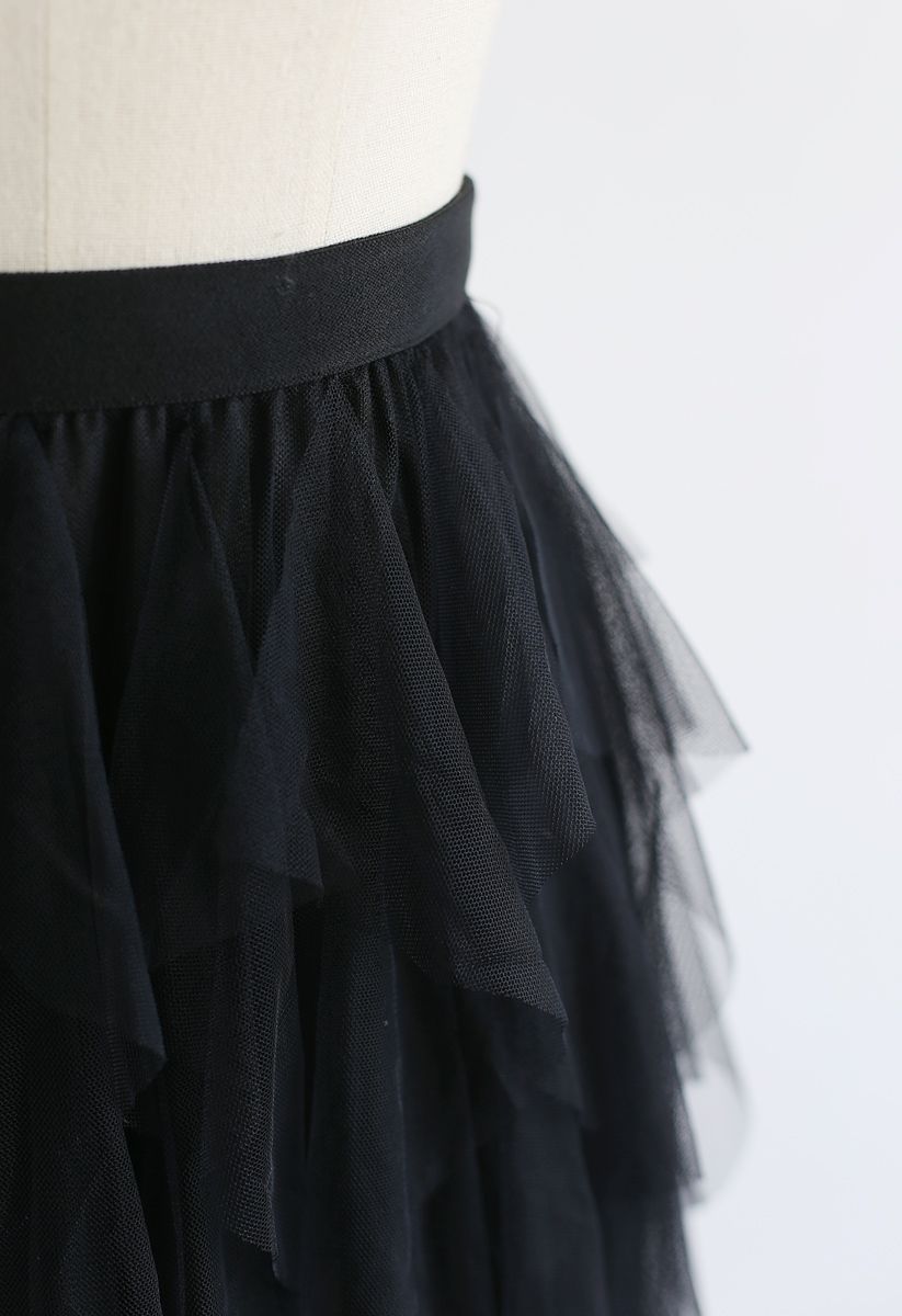 The Clever Illusions Mesh Skirt in Black