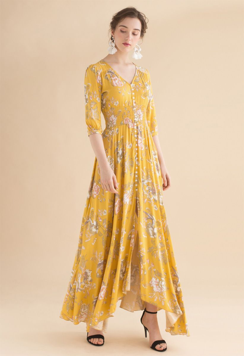 Forever Fave Floral Maxi Dress in Yellow