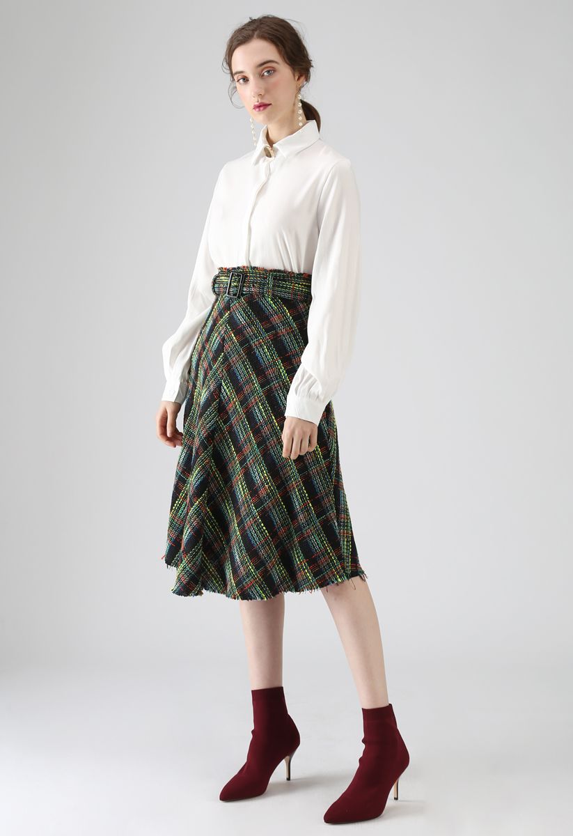 Color My Soul Textured Midi Skirt