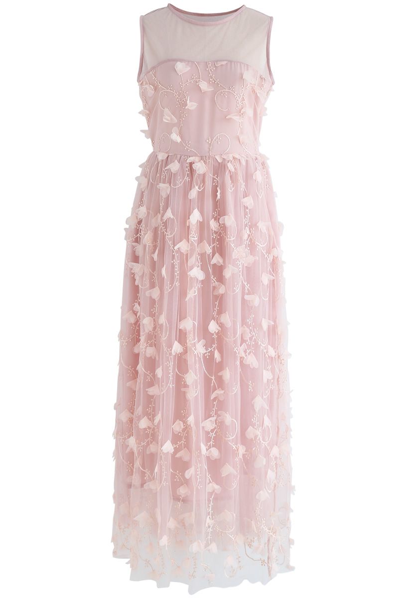 Florescent Dreams Sleeveless Mesh Dress in Pink
