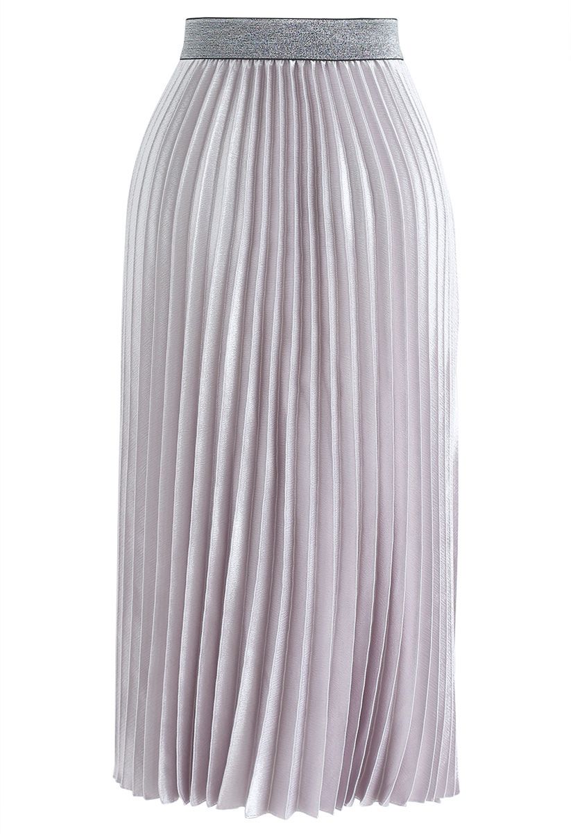 Gimme The Spotlight Pleated Midi Skirt in Lavender - Retro, Indie and ...