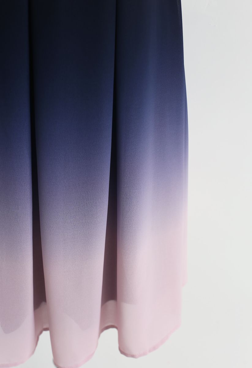 Gradient Revelry Cold-Shoulder Dress in Purple