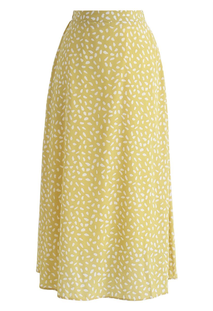 Something About Spot Chiffon Skirt in Yellow