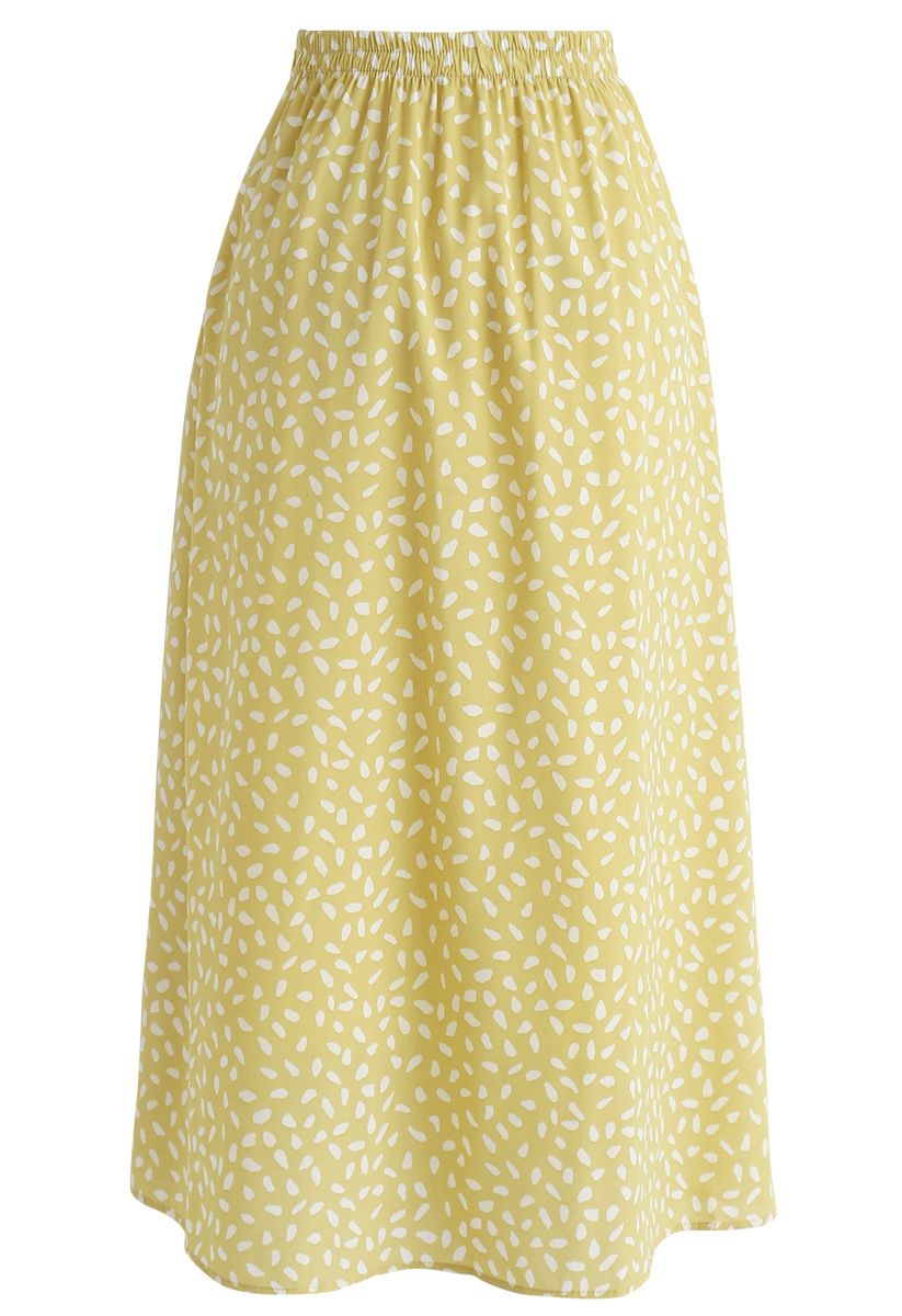 Something About Spot Chiffon Skirt in Yellow
