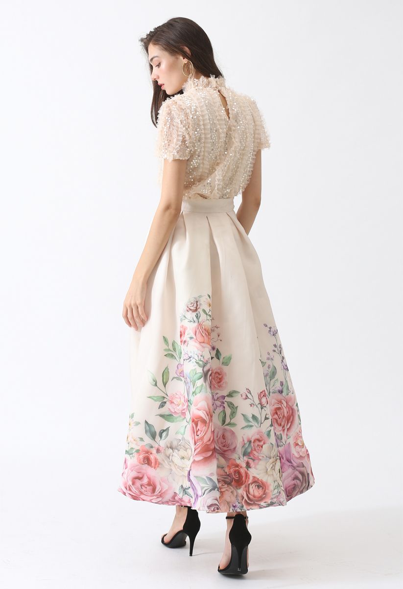 Easy Breezy Floral Organza Maxi Skirt