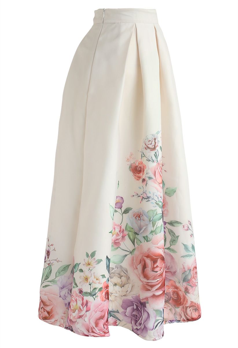 Easy Breezy Floral Organza Maxi Skirt