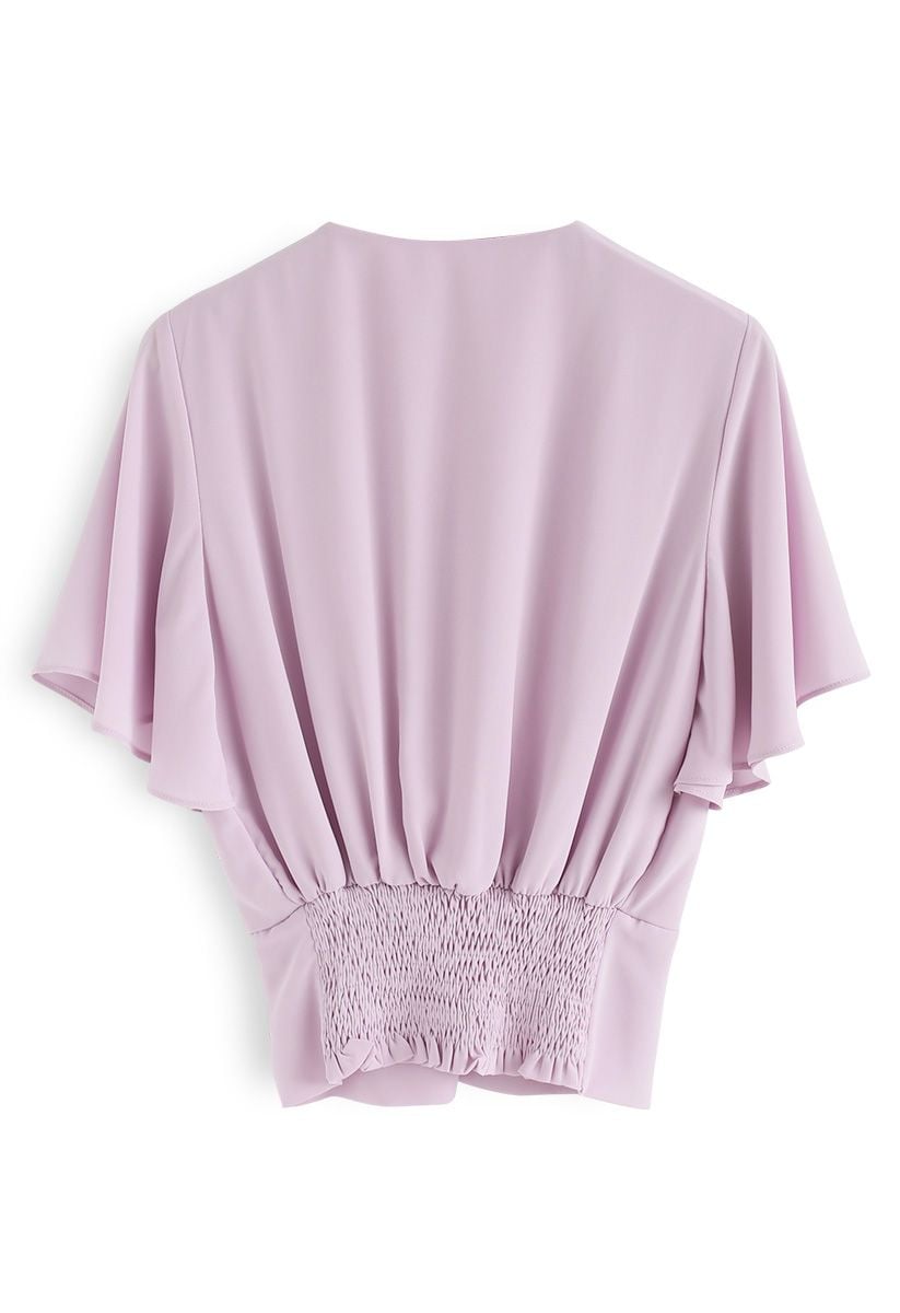 Stay Chic Cropped Cape Top in Pink