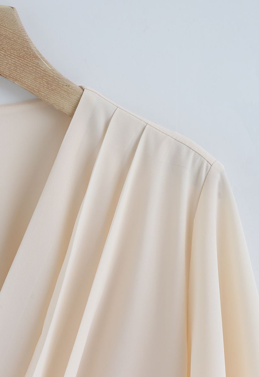 Stay Chic Cropped Cape Top in Cream