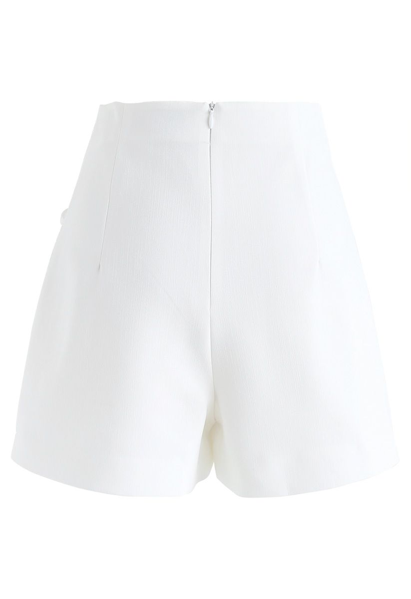 Your Everyday Lace-Up Flap Skorts in White