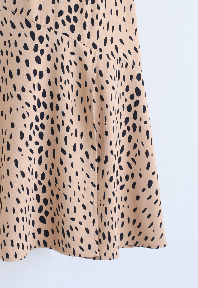 Get It Started Leopard Midi Skirt in Tan