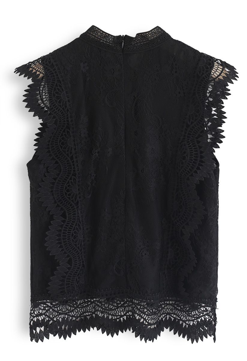 Lace is More Sleeveless Top in Black