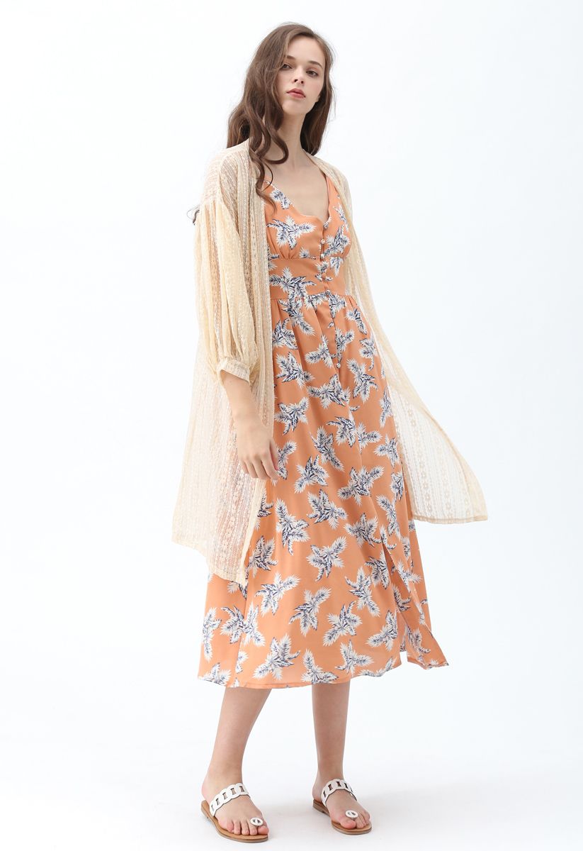 Somewhere to Love Lace Longline Kimono in Cream