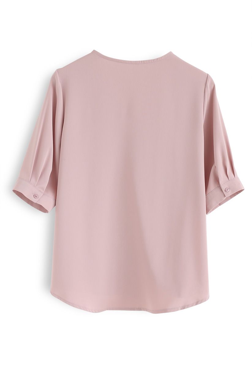 Forever Chic Wrap Top in Pink