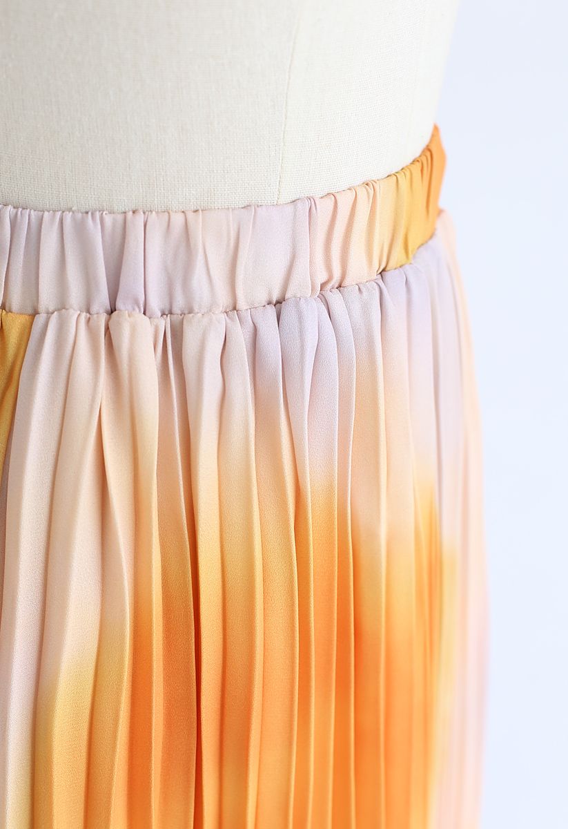 Pastel Refection Pleated Maxi Skirt